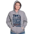 thumbnail image 4 of Angry Smurf Cartoon Manga Mashup Zip Up Hoodie Men's Women's Brisco Brands S, 4 of 6