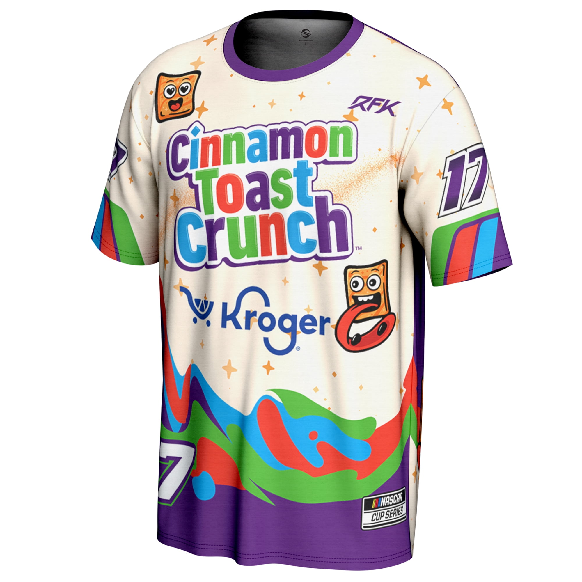 トップス ODOR cris box tee Men's ProSphere Purple Chris Buescher Cinnamon Toast Crunch All