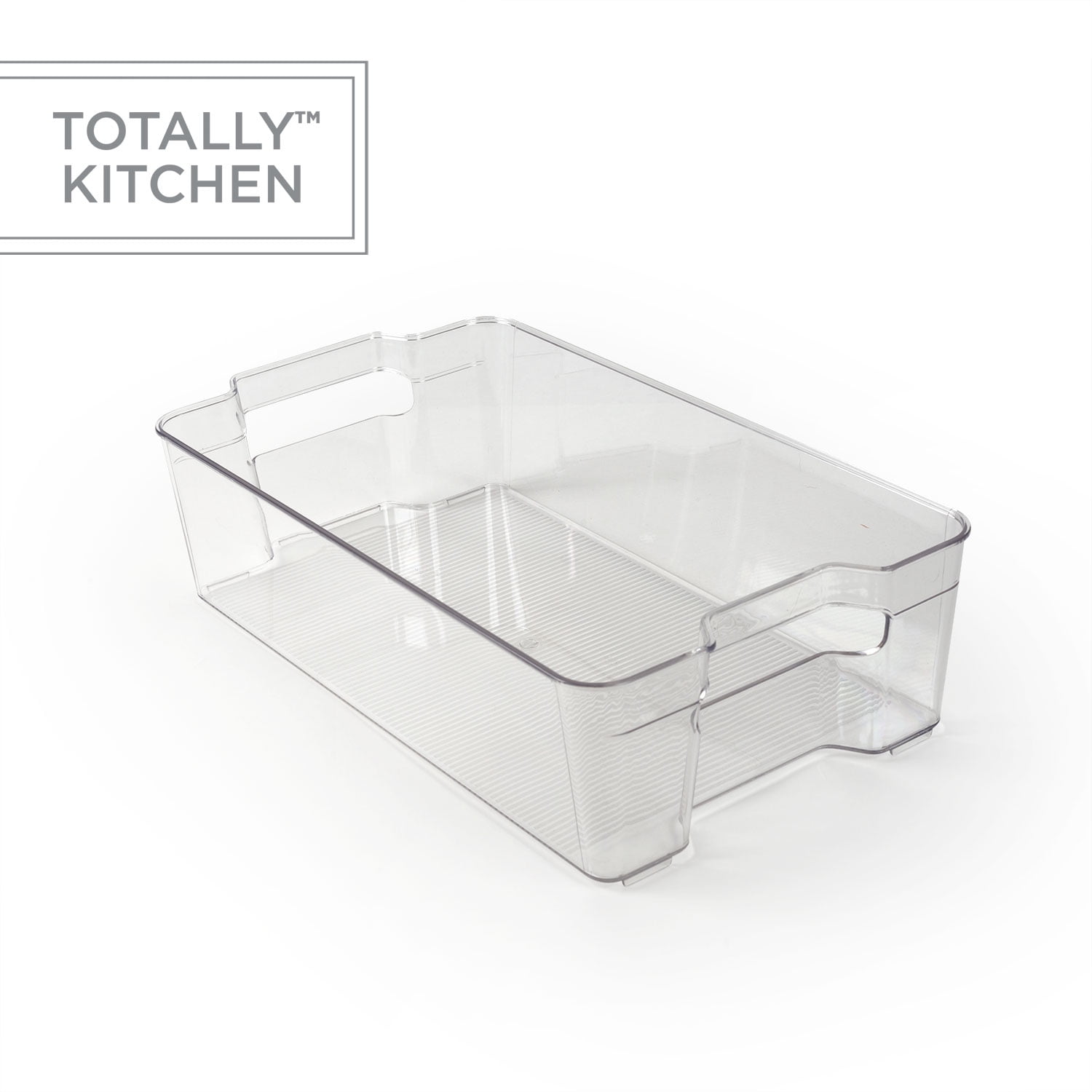 Totally Kitchen Clear Plastic Stackable Storage Bins Extra Large, 2.