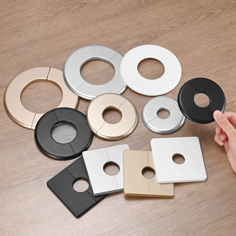 Ciwanning Wall Split Flange Stainless Steel Round Escutcheon Plate Water Pipe Wall Covers Fit For Kitchen Faucets Sinks Toilets