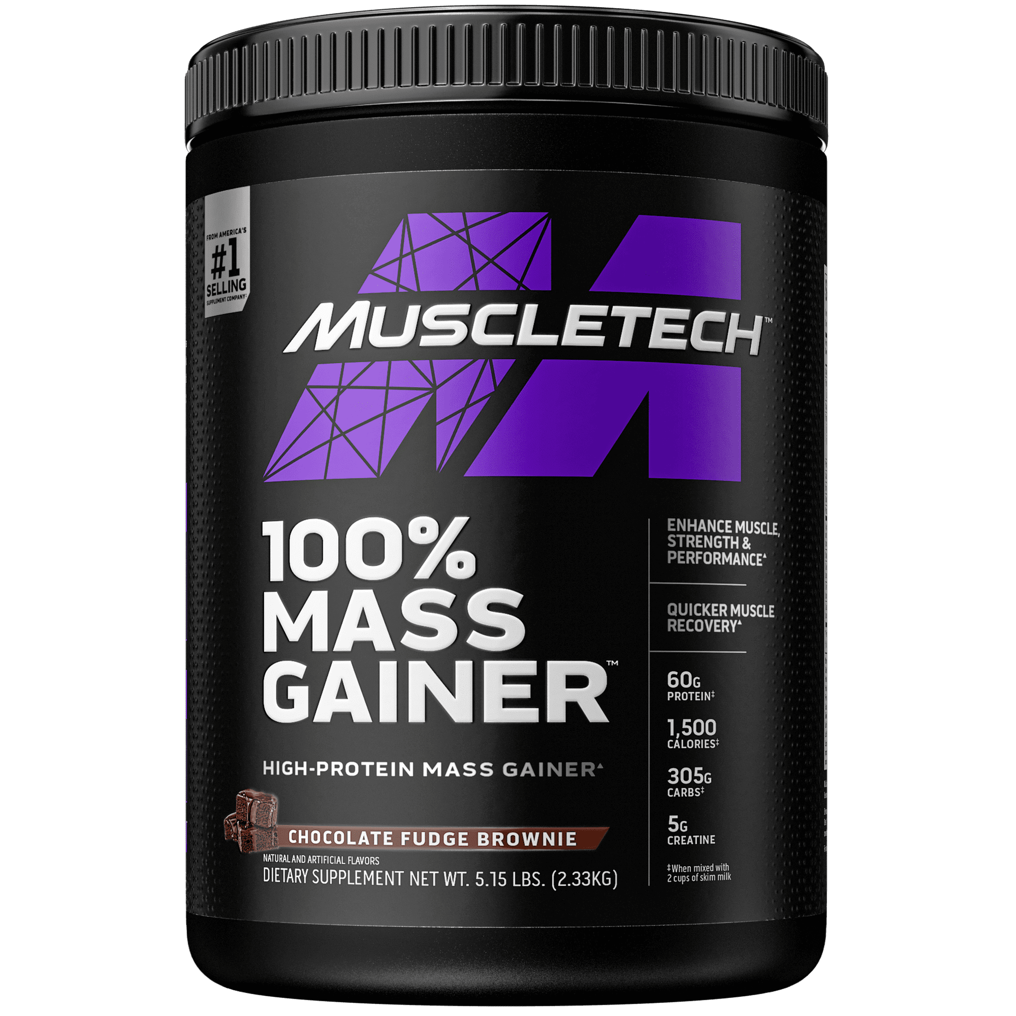 Muscletech Pro Series Mass Gainer, Chocolate Fudge Brownie, 60g Protein, 5.15lb, 82.4oz