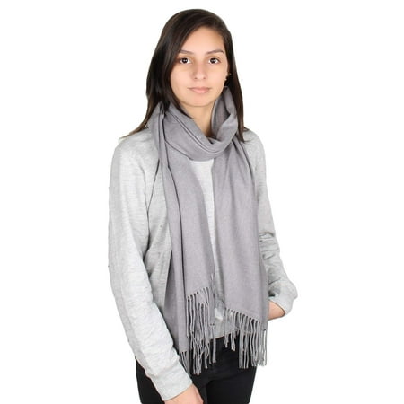 GILBIN'S Womens Solid Color Large Extra Soft Cashmere Blend Pashmina Shawl Wrap Scarf
