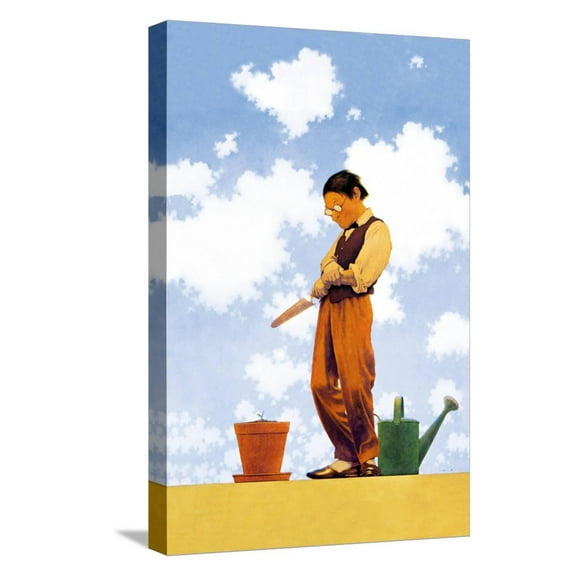 Art.com Spring Planting Stretched Canvas Print Wall Art by Maxfield Parrish, 12" x 18"