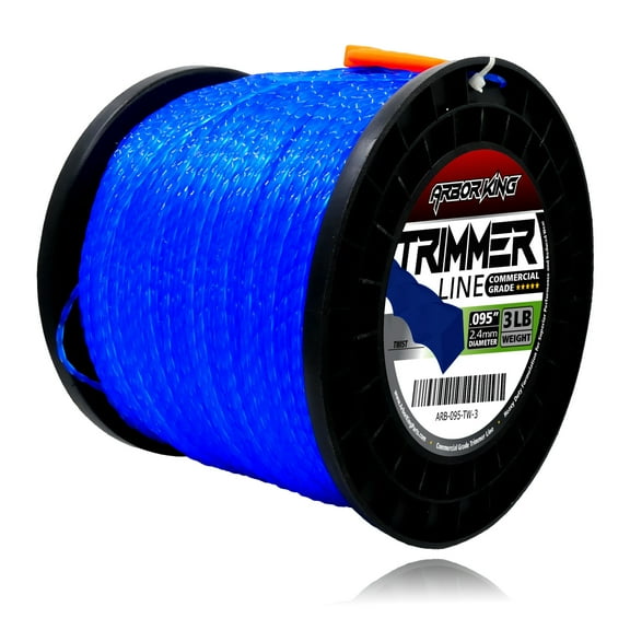 Arbor King 0.095 3LB Twist Blue Trimmer line Spool Commercial Grade with Line Cutter