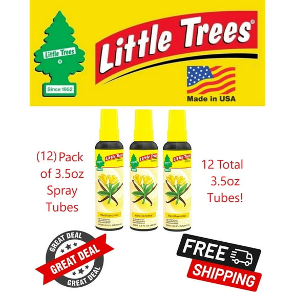 Little Trees Vanillaroma Spray Car Air Fresheners Non-Aerosol 3.5oz - 12 Pack