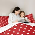 thumbnail image 5 of Manfei Polka Dots Boy Girl Bedding Comforter Set 2pcs,Vintage Aesthetic Twin Comforter Sets Microfiber,Red White Breathable Bedding Set,Microfiber Bedroom Decor,Reversible, 5 of 8