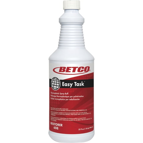 Betco Easy Task Spray Buff - Ready-To-Use Spray - 32 fl oz (1 quart) - Clean Bouquet Scent - 1 Each - Milky Green, Clear | Bundle of 5