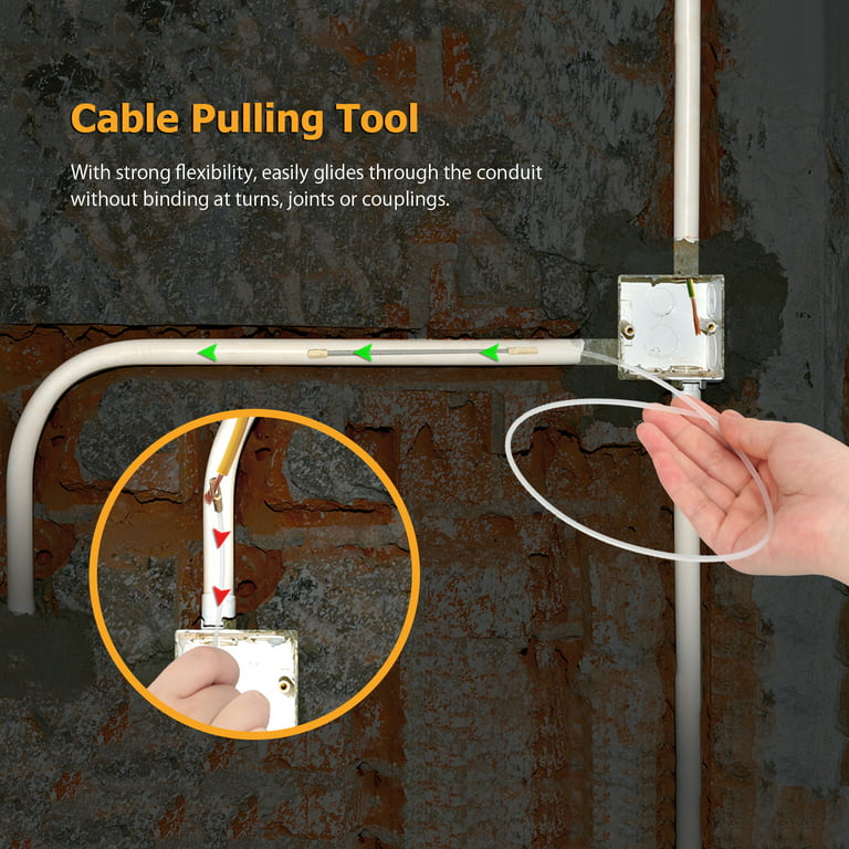 30m Fish Tape Wire Puller Cable Pulling Tool Through Wall ABS Wire Threader  Electrical Wires Running Puller for Drywall Ceiling Conduit 