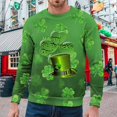 thumbnail image 2 of PMUYBHF Chemise de Vacances pour Hommes Imprimé de la Saint-Patrick Composite Manches Longues Col Rond Sweat à Capuche m, 2 of 6