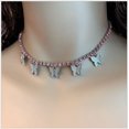 thumbnail image 1 of Collar con colgante de mariposa cubana con temperamento y diamantes de agua y mariposa de estilo hip hop, 1 of 6
