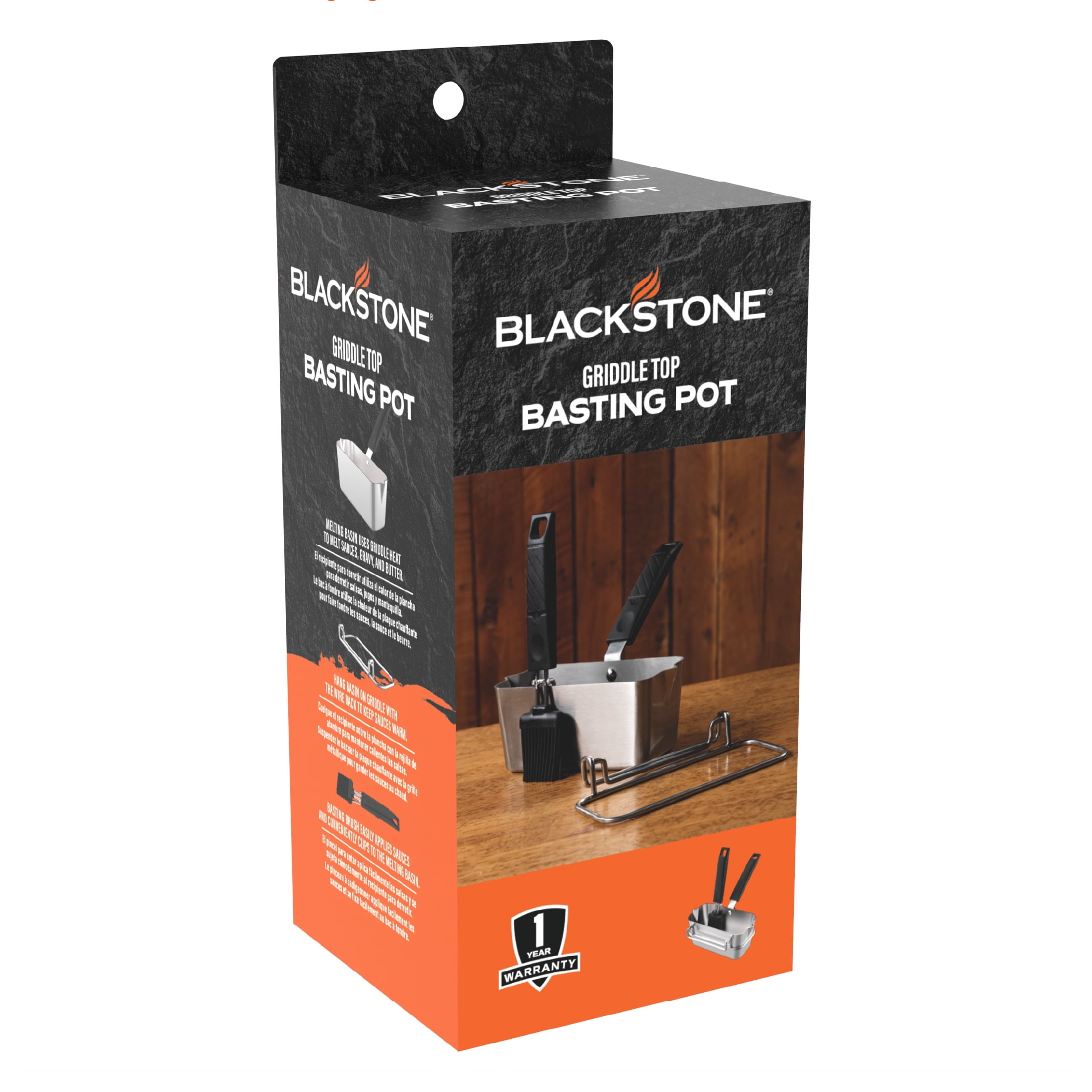 Blackstone Griddle Top Basting Pot with Wire Rack and Basting Brush