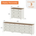 thumbnail image 3 of Large Dresser for Bedroom with 9 Drawers, Kids Dressers with Wide Chest of Drawers, Modern Wooden Closet Storage Cabinet Organizer, Dressers for Living Room & Nursery & Hallway & Baby Room, White, 3 of 8