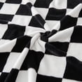 thumbnail image 4 of Checkered Flannel Throw Blanket, Soft Cozy Checkerboard Grid Pattern Fleece Blanket for Couch Bed Sofa, Black 50 x 60 Inches, 4 of 6