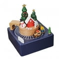 thumbnail image 4 of Cajas musicales de madera navideñas que reproducen la melodía "Feliz Navidad" Creativas hechas a mano Azul, 4 of 9