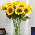thumbnail image 4 of Aosijia 9 Pcs Artificial Silk Sunflowers Long Stem Fake Sunflowers Bouquet Decor Floral Arrangement for Wedding Home Birthday Party Outdoor Indoor Decor 15 Inch Length, 4 of 10