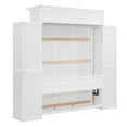 thumbnail image 3 of Voqoomkl Full Murphy Bed with Shelves and Under Bed Storage, Solid Wood/MDF (White), 3 of 9