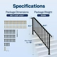 thumbnail image 5 of SPECSTAR 2-Pack Galvanized Steel Hand Rails for Outdoor Steps – 67.6" Curved Ends and Safety Balusters Exterior Railing Kit for Porch, Deck, or Indoor Stairs (6-Step, Black), 5 of 8