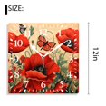 thumbnail image 2 of 12 Inch Wall Clock Battery Operated Silent Clock Decorative for Office, Kitchen, Outdoor, Living Room，Flower Grass Flowers Butterfly Floral Arrangement Summer Elegant, 2 of 4