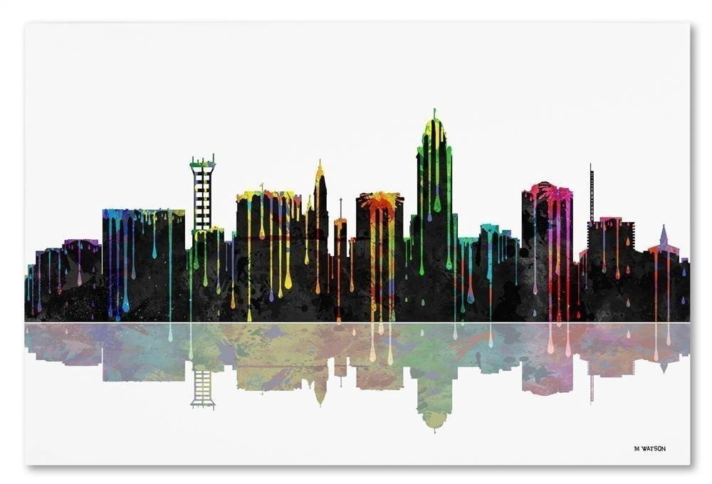 Trademark Fine Art "Lincoln Nebraska Skyline" Canvas Art by Marlene Watson