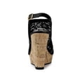 thumbnail image 2 of BLISSFUL STEP Women's Shoes Open Toe Platform Heel Laces Wedge Sandals Black 7, 2 of 8