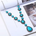 thumbnail image 5 of 3Pcs Bohemian Turquoise Jewelery Set for Women Western Jewelry Boho Turquoise Choker Necklace Pendant Vintage Dangle Earring Stretchable Bracelets Cowgirl Wedding Party Gift for Birthday Girlfriend, 5 of 6