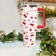 thumbnail image 5 of 40oz Cherry Bow Tumbler with Handle, Lid & Straw | Insulated Double-Wall Vacuum Stainless Steel Coffee Mug Water Bottle | Cherry Blossom Decor, 5 of 6