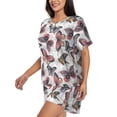thumbnail image 3 of Womens Pajama Sets With Pocket, Vintage Butterflies Lounge Sets Short Sleeve Sleepwear PJ Sets for Women, 3 of 6