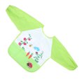 thumbnail image 2 of Baberos bonitos de dibujos animados para bebé, delantal de alimentación impermeable para eructos de manga larga para niños pequeños con bolsillo, tamaño libre de zanahoria verde, 2 of 5
