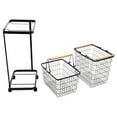 thumbnail image 6 of Denest Black Metal Laundry Basket With Wheels 2-tier Laundry Basket Rectangular Iron, 6 of 19