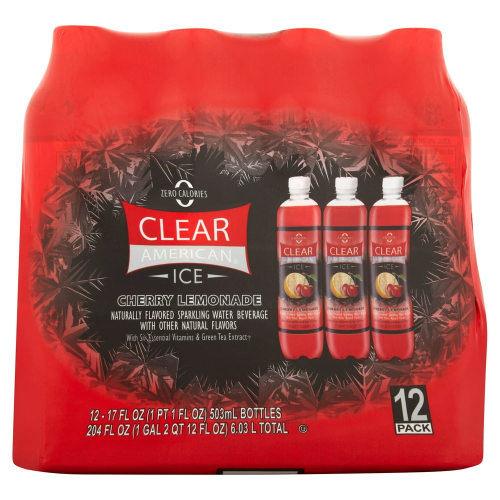 Clear American Ice Cherry Lemonade Sparkling Water, 17 Fl. Oz., 12