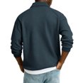 thumbnail image 7 of LTTVQM Men's Polo Shirts Waffle Textured Heavyweight Knitted 2026 Spring Shirts Casual Oversized Long Sleeve Golf T-Shirt Royal Blue M, 7 of 7
