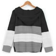 thumbnail image 7 of BLVB Womens Long Sleeve Knit Sweater Zip Up Hoodie Jacket Lightweight Drawstring Color Block Sweatshirt 2025 Fall Clothes, 7 of 7