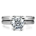 thumbnail image 3 of Luxe Jewelry Designs Women's Stainless Steel Solitaire Wedding Ring with Cubic Zirconia - Size 6, 3 of 4