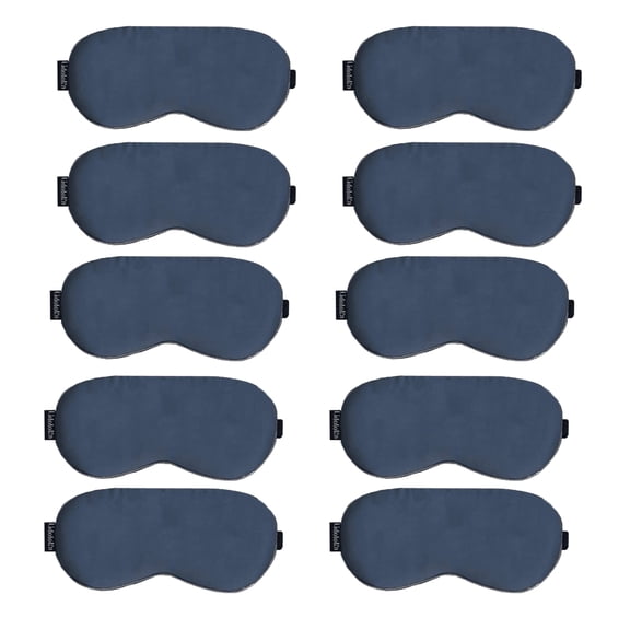 Lidoloka Bamboo Rayon Sleep Eye Masks for Adult 10 Pcs,Adjustable Strap for Sleeping, Travel，Blue Gray