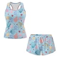thumbnail image 3 of Xoenoiee Seashell Conch Coral Heart Bubble Print Two Piece Tankini Set with Shorts, Womens Tummy Control Swimsuit with Pockets Bathing Suit with Boy Shorts Swimwear 2026, 6XL, 3 of 7