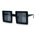 thumbnail image 4 of Super Fun Comic Unique Half Mirror Square Rectangle Plastic Sunglasses Black - Black Silver, 4 of 8