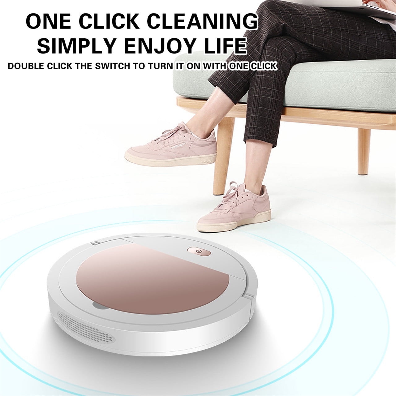 Skegnu Father's Day Robot Vacuum Cleaner, Cleaning Robot Household Vacuum Cleaner And Mop 3 In 1, Applicable To Hard Floor, 1800Pa Strong Suction, Ultra-thin, Daily Cleaning Deal for Days