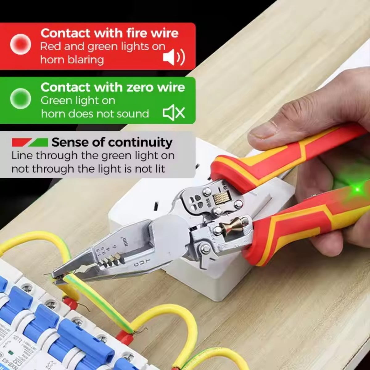 8 in 1 multi-function wire stripper, electrician pliers with charge measurement, wire clamp, wire splitter and wire winding multi-function tool, suitable for professionals and DIY enthusiasts