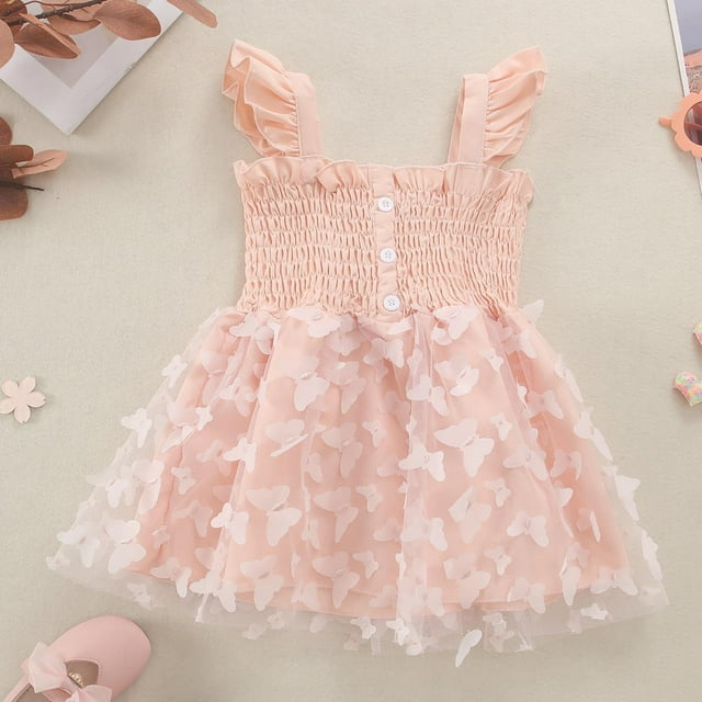 LOVZFMLL Robe Princesse Sans Manches à Col Rond pour Filles de 1 à 5 Ans