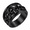 Black, variant on Men Skull Row Band Ring in Stainless Steel, 16mm Bordered Profile with Raised Faces on a Dark Center, US Sizes 5-16, Gothic Outfit Detail and Gifts