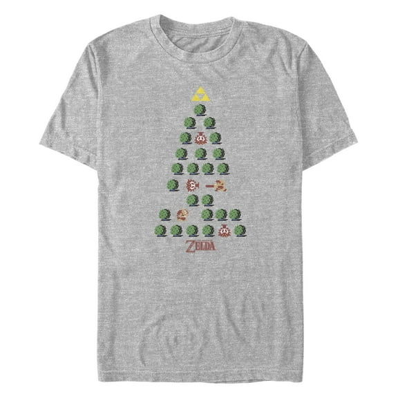 Men's Nintendo Zelda Bits Christmas Tree Graphic T-Shirt