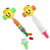 Novelty Toy Smiley Face Whistle Candy Holder 2 Pack Party Favor | Colorful Plastic Noise Makers Party Accessory Happy Face Toy Whistles for Birthdays | Raving | Gift Bags | BBQâ€™s - 2 Pc