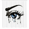 thumbnail image 3 of Ambesonne Eye Shower Curtain, Dramatic Look of a Woman, 69"Wx70"L, Black Grey Blue, 3 of 3