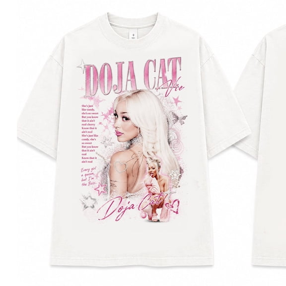 Doja Cat Vie Vintage 90s T-Shirt, Pink Y2K Aesthetic Bootleg Graphic Tee