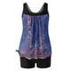 thumbnail image 5 of Trajes de baño Amzcrzy Tankini para mujer, trajes de baño, trajes de baño de dos piezas con control de abdomen, bikini para mujer con estampado conservador y espalda con tiras, traje de baño azul, S, 5 of 5