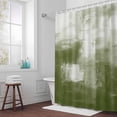 Abstract Oil Painting Fabric Shower Curtain Sage Green Washable Shower ...