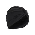 thumbnail image 2 of Gustave Turbans Head Wraps for Women Stretch Pre Tied Hair Turban Hats Pleated Chemo Headwear Head Covers Beanie Headwrap Sleep Caps "Black", 2 of 8