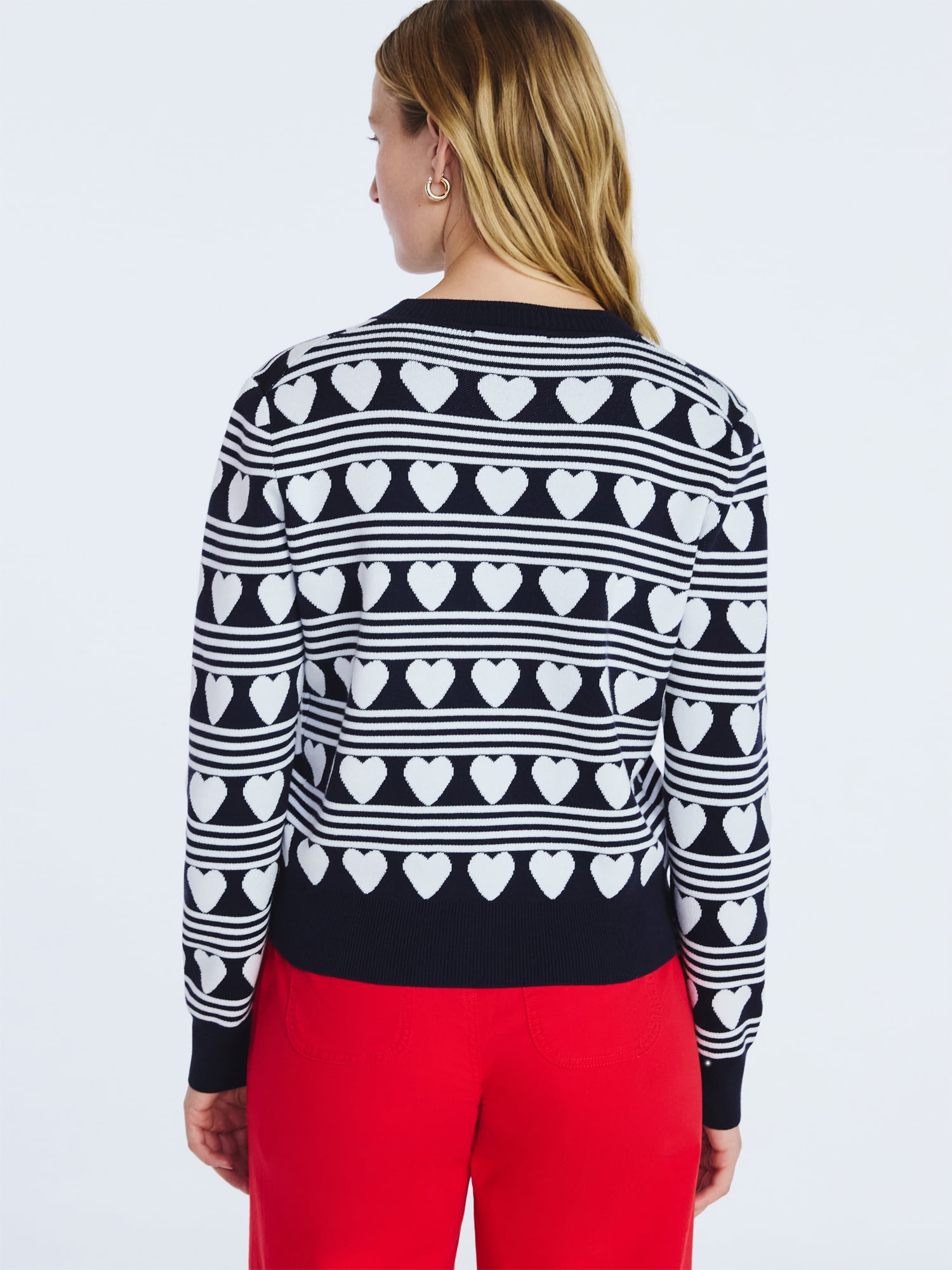 Free Assembly Women's and Women's Plus Solid, Stripe, & Print Classic Cozy Yarn Cardigan Sweater, Lightweight, Sizes XS-4X