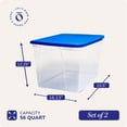 thumbnail image 4 of Homz Snaplock 56Qt Stackable Plastic Storage Container & Lid, Blue (2 Pack), 4 of 7