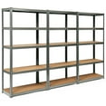 thumbnail image 1 of Costway 3PCS 72'' Heavy Duty Storage Shelf Steel Metal Garage Rack 5 Level Adjustable Gray, 1 of 10